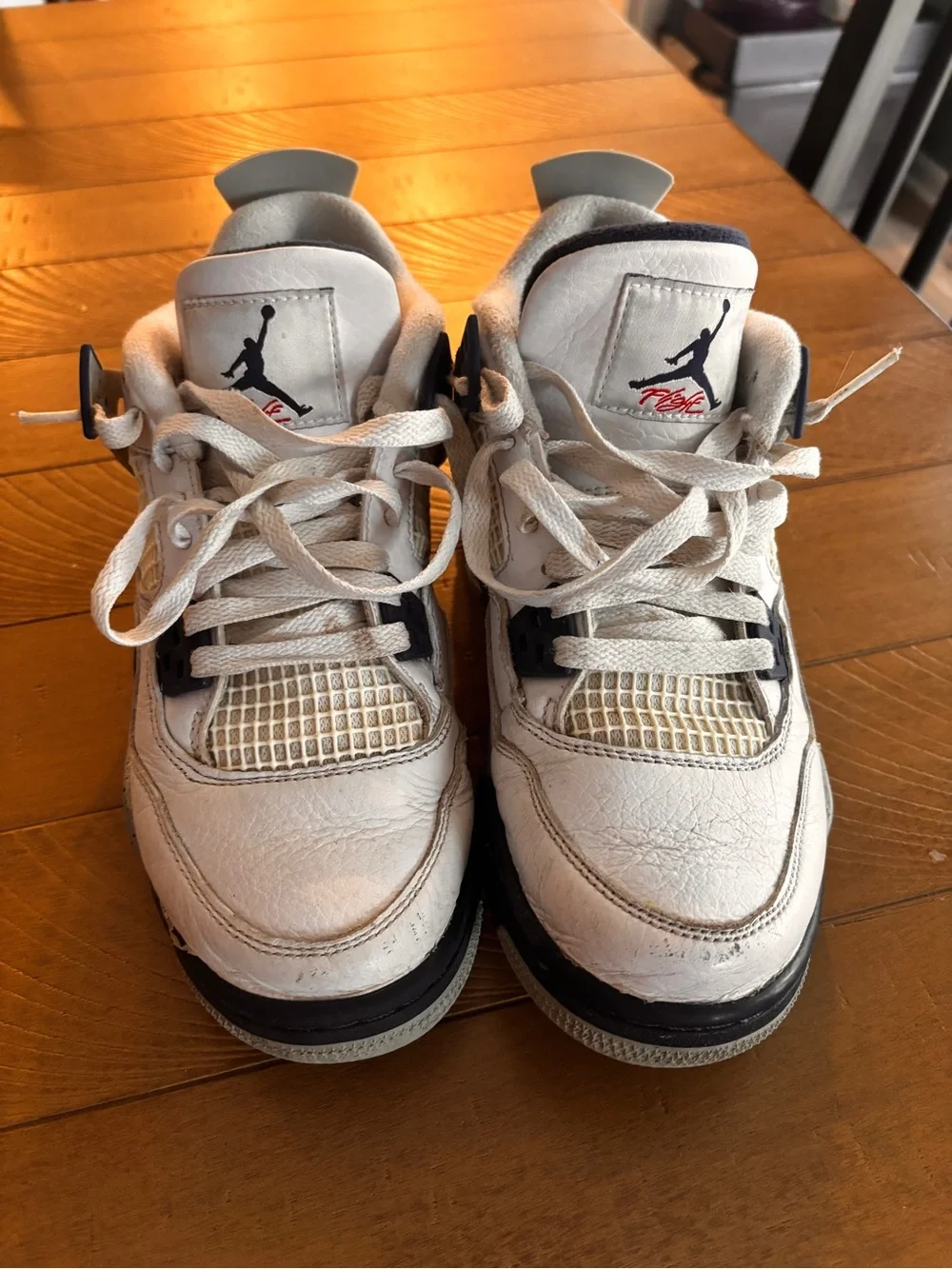 Jordan Retro 4 Sneakers - White, midnight navy